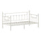 Metal Daybed Frame Single Size Steel Slat Sofa Bed Beige