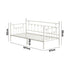 Metal Daybed Frame Single Size Steel Slat Sofa Bed Beige