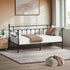 Metal Daybed Frame Single Size Steel Slat Sofa Bed Black