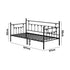 Metal Daybed Frame Single Size Steel Slat Sofa Bed Black