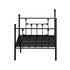 Metal Daybed Frame Single Size Steel Slat Sofa Bed Black