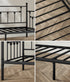 Metal Daybed Frame Single Size Steel Slat Sofa Bed Black