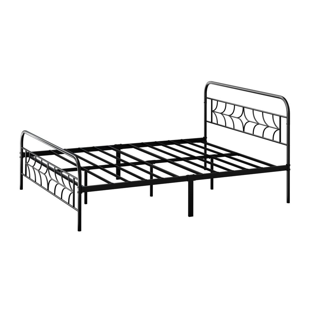 Oikiture Double Bed Frame Metal Platform with Sparkling Star Headboard