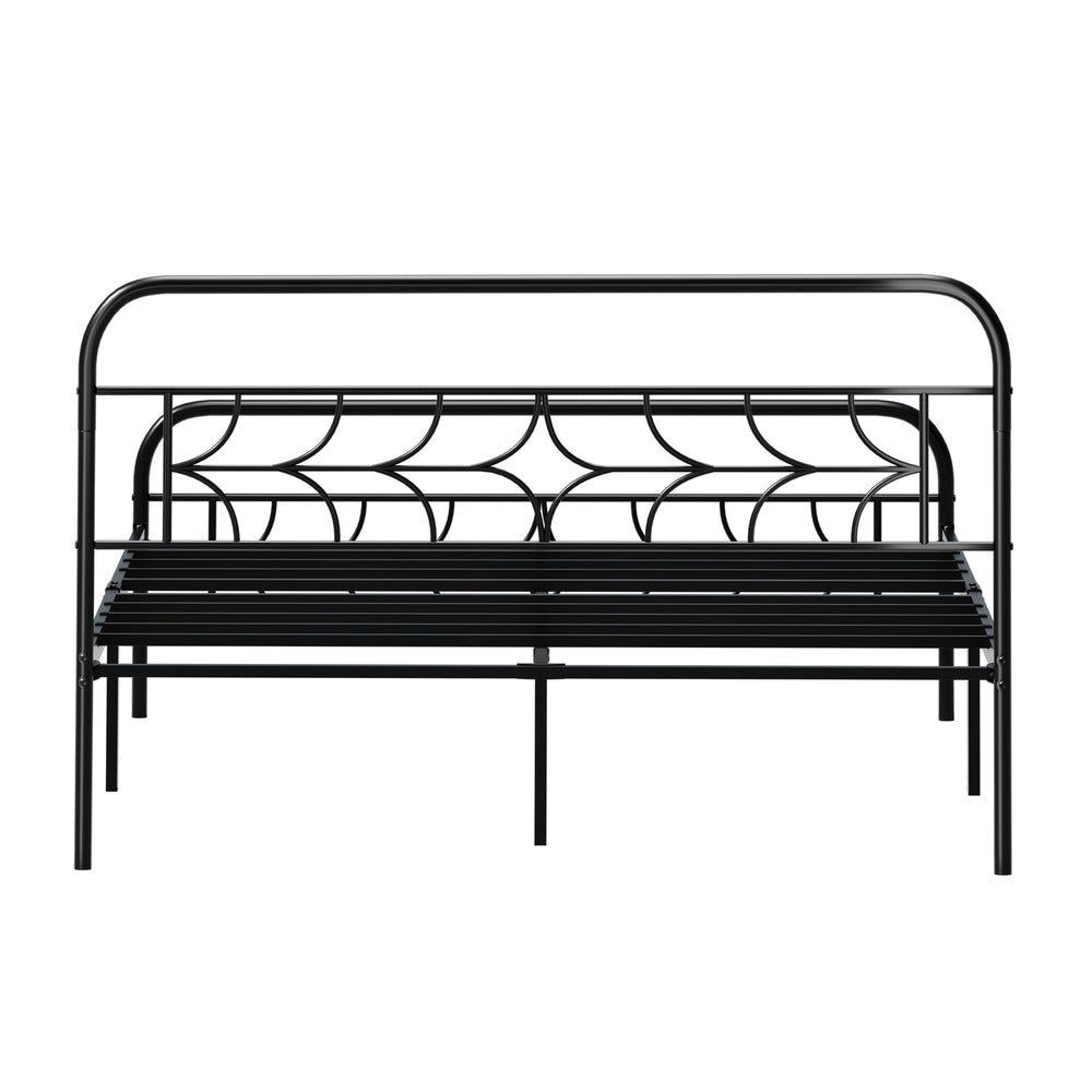 Oikiture Double Bed Frame Metal Platform with Sparkling Star Headboard