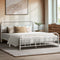 Vintage Metal Bed Frame – Double, White, Scrollwork, Powder‑Coated