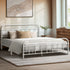 Vintage Metal Bed Frame – Double, White, Scrollwork, Powder‑Coated