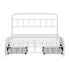 Vintage Metal Bed Frame Double – Scrollwork, 2 Drawers, 300kg Capacity, White