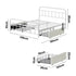 Vintage Metal Bed Frame Double – Scrollwork, 2 Drawers, 300kg Capacity, White