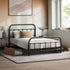 Oikiture Metal Bed Frame King Single Bed Base with 2 Drawers Black