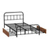 Oikiture Metal Bed Frame King Single Bed Base with 2 Drawers Black