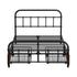 Oikiture Metal Bed Frame King Single Bed Base with 2 Drawers Black