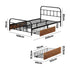 Oikiture Metal Bed Frame King Single Bed Base with 2 Drawers Black