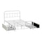 Vintage Metal Bed Frame – King Single, 2 Drawers, Scrollwork, White