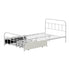 Vintage Metal Bed Frame – King Single, 2 Drawers, Scrollwork, White