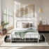 Vintage Metal Bed Frame – King Single, 2 Drawers, Scrollwork, White