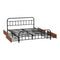 Metal Bed Frame Queen Size Bed Base with 4 Drawers Black