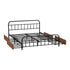 Metal Bed Frame Queen Size Bed Base with 4 Drawers Black