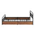 Metal Bed Frame Queen Size Bed Base with 4 Drawers Black