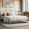 Vintage Metal Bed Frame – Queen, White, Scrollwork, Powder‑Coated