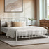 Vintage Metal Bed Frame – Queen, White, Scrollwork, Powder‑Coated