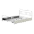 Metal Bed Frame Queen Size Bed Base with 4 Drawers White