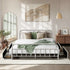 Metal Bed Frame Queen Size Bed Base with 4 Drawers White