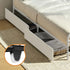 Metal Bed Frame Queen Size Bed Base with 4 Drawers White
