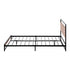 Metal Bed Frame, Double Size Platform Base with Wooden Slats, Black Colour