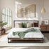 Metal Bed Frame, Double Size Platform Base with Wooden Slats, Black Colour