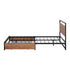 Metal Bed Frame Double Size Bed Base Platform 2 Drawers Black