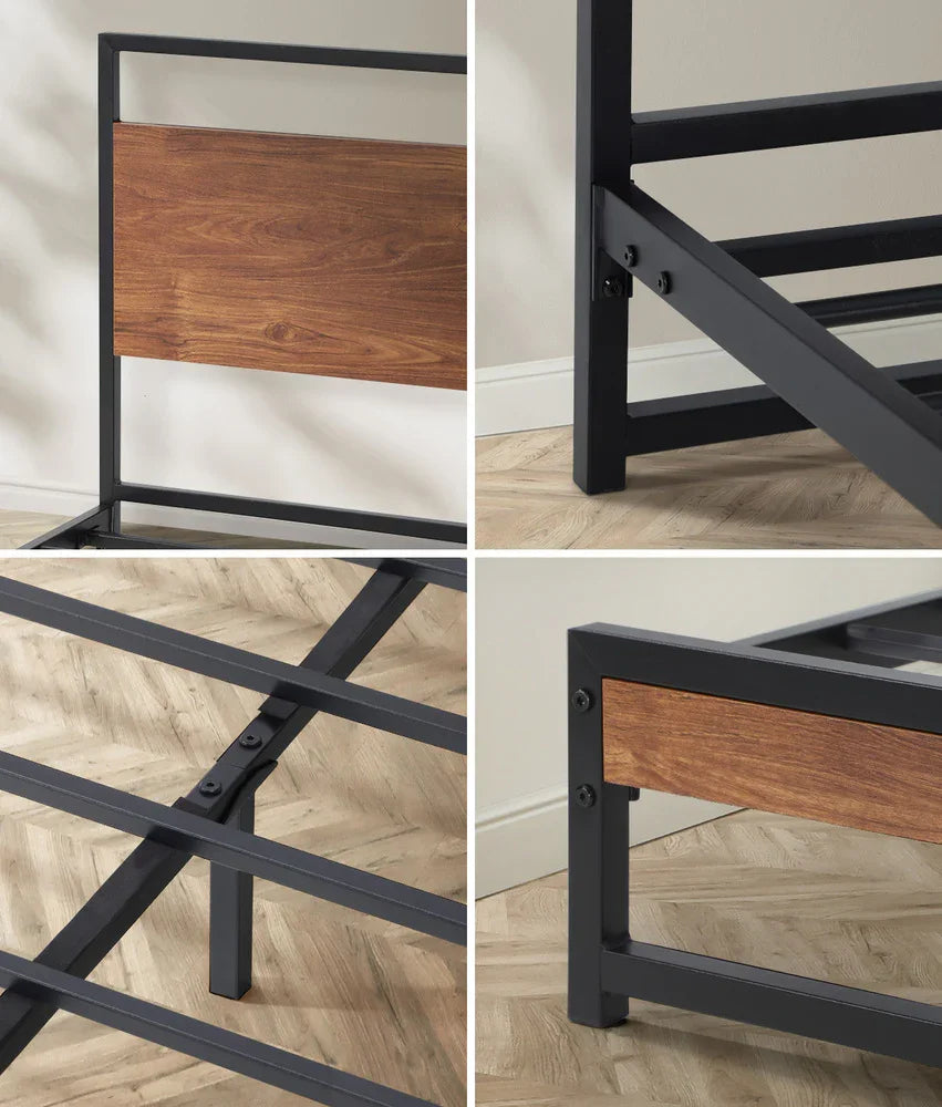 Metal Bed Frame King Size Beds Base Platform Wood