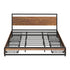 Metal Bed Frame King Size Bed Base Platform 4 Drawers Black