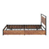 Metal Bed Frame King Size Bed Base Platform 4 Drawers Black