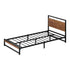 Metal Bed Frame – Industrial Design, Wood Accents, King Single