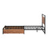Metal Bed Frame King Single Bed Base Platform 2 Drawers Black