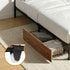 Metal Bed Frame King Single Bed Base Platform 2 Drawers Black