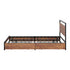 Oikiture Queen Metal Bed Frame 4 Storage Drawers Platform Bed Black Brown