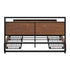 Oikiture Queen Metal Bed Frame 4 Storage Drawers Platform Bed Black Brown