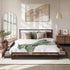 Oikiture Queen Metal Bed Frame 4 Storage Drawers Platform Bed Black Brown