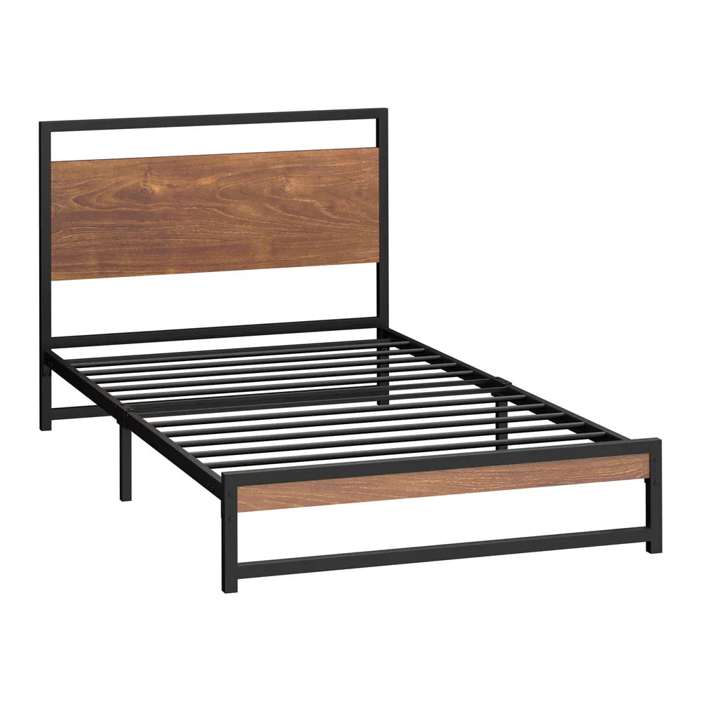 Metal Bed Frame Single Size Beds Base Platform Wood