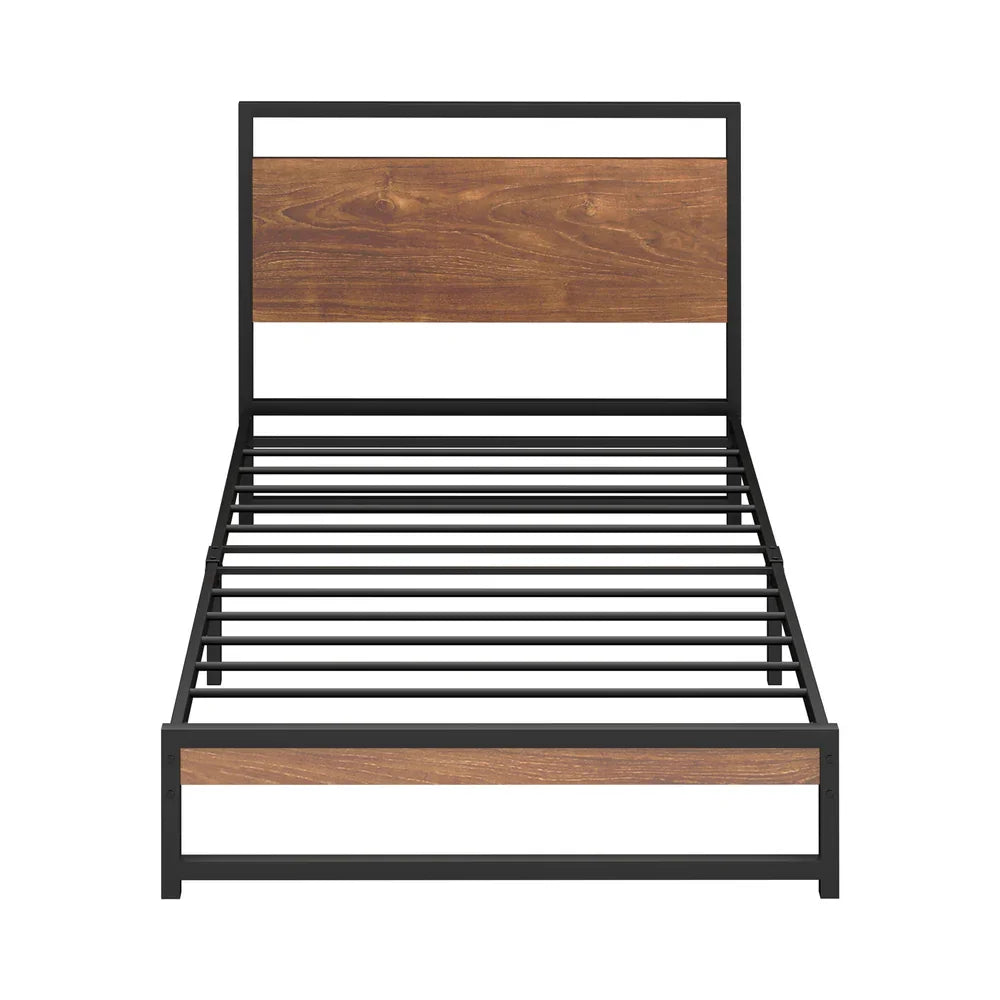 Metal Bed Frame Single Size Beds Base Platform Wood
