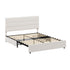Oikiture Double Bed Frame 2 Storage Drawers Upholstered Headboard Linen Beige