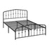 Oikiture Queen Metal Bed Frame Black Arched Headboard Footboard Vintage Steel