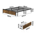 Oikiture Queen Metal Bed Frame 4 Storage Drawers Walnut Black Industrial Base