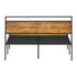Oikiture Double Metal Bed Frame Platform Bed Base Natural