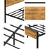 Oikiture Double Metal Bed Frame Platform Bed Base Natural