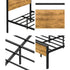 Oikiture King Single Metal Bed Frame Platform Bed Base Natural Black Industrial