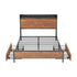 Oikiture Metal Bed Frame Double Size LED Headboard 2 Storage Drawers USB