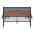 Oikiture Metal Bed Frame Double Size LED Headboard 2 Storage Drawers USB