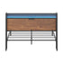 Oikiture Metal Bed Frame Double Size LED USB Charge Storage Headboard